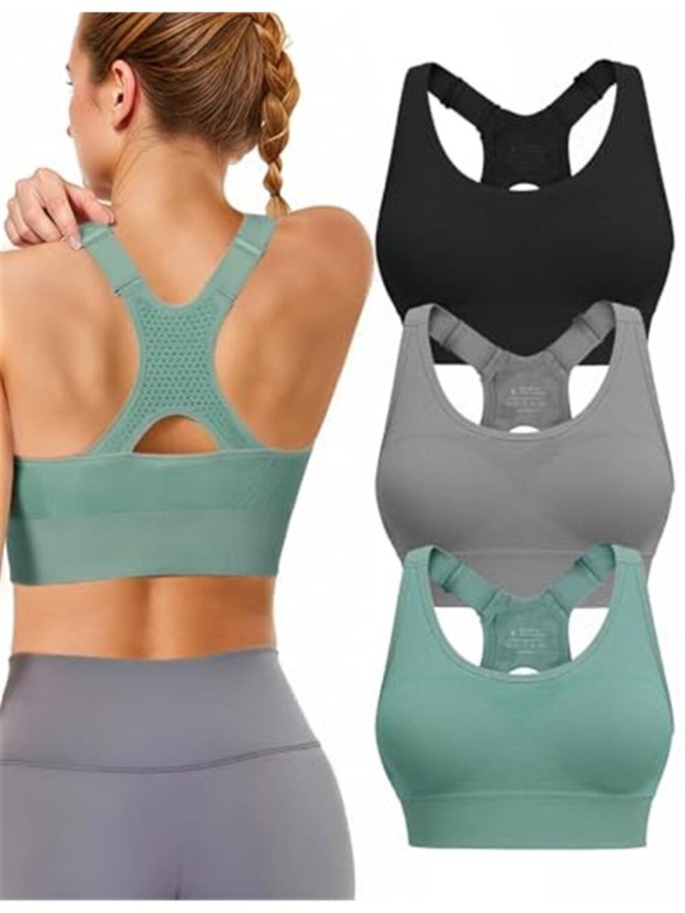 Women’s X-Back Sports Bra – Adjustable Straps Removable Padding Activewear